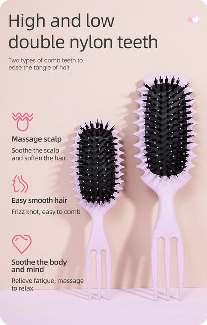 Candy Brush Curly Hair Styling – Nylon Bristle Detangling & Volumizing Comb for All Hair Types