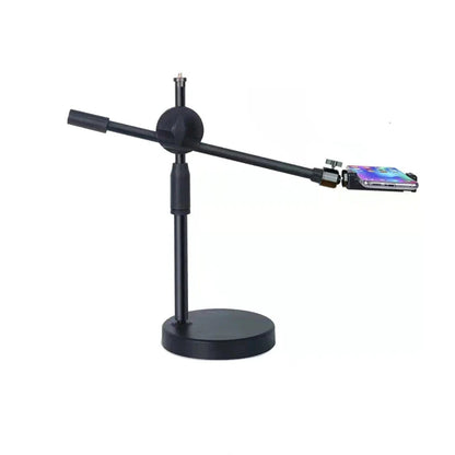 Overhead Tripod with Ring Light and Tabletop Stand, Mobile Phone Holder, Boom Arm for Nail Art and Photography