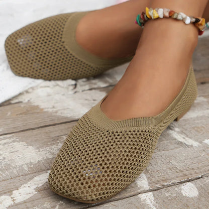 Women’s Mesh Knitting Loafers – Casual Summer Flats & Sport Sneakers, Lightweight Walking & Running Shoes