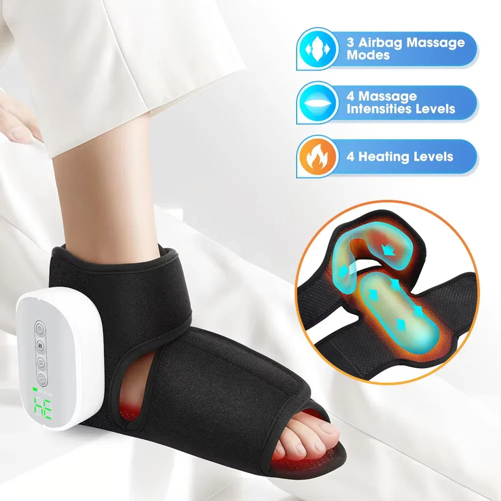 Electric Foot & Hand Massager with Heat and Vibration – Portable Ankle & Joint Relaxation Therapy Device