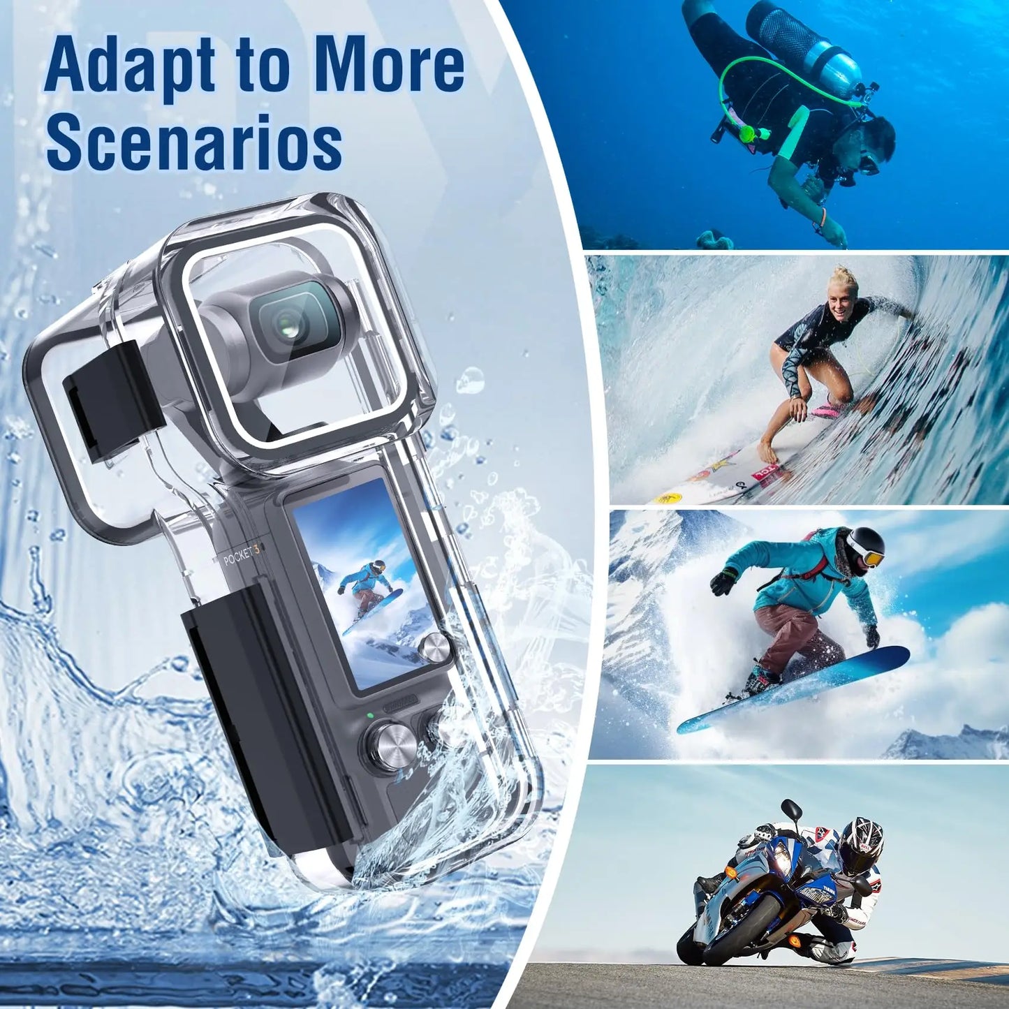 Waterproof Case for DJI Osmo Pocket 3 – 45M Underwater Diving Housing & Protective Camera Shell