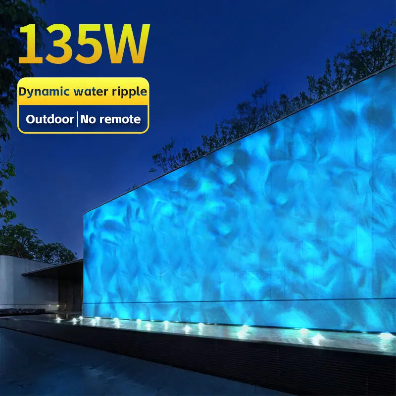 Square Water Ripple Projector Light – Dynamic Ripple Effect LED Logo Projection Lamp for Indoor, Outdoor, Corridor & Atmosphere Lighting Waterproof Decorative Light