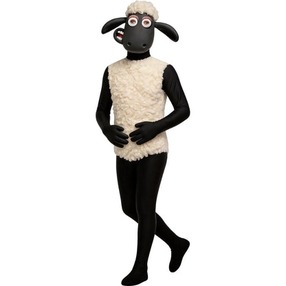 Shaun Sheep Cosplay Jumpsuit - Funny Black Sheep Hooded Costume for Halloween & Animal Parties