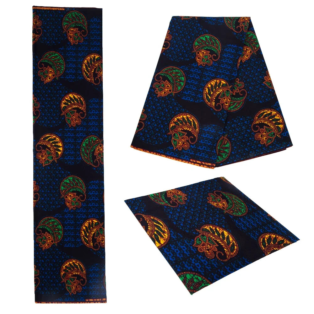 Fashion Ankara African Wax Fabric - 100% Cotton Real Wax Pagne for Long Dresses, Sewing & Crafts