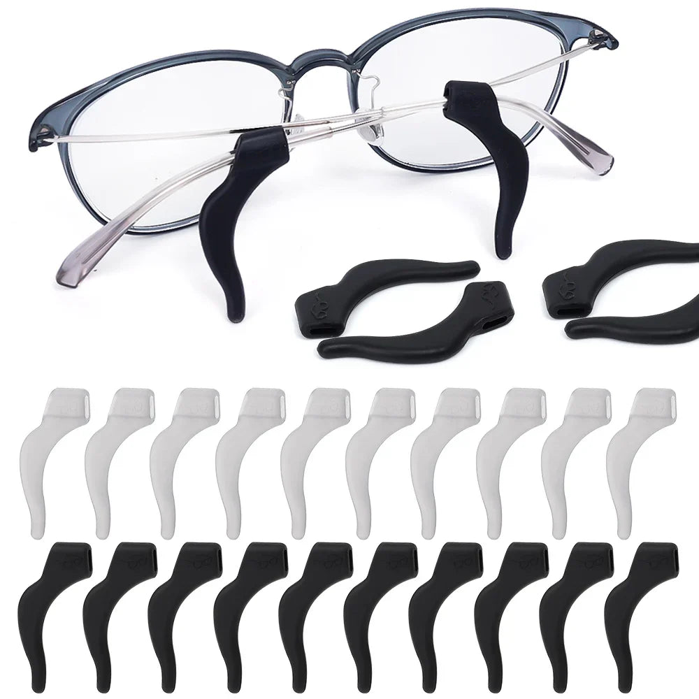 Anti-Slip Silicone Ear Hooks for Glasses | Elastic Eyewear Grip, Temple Holder & Fastener Accessories