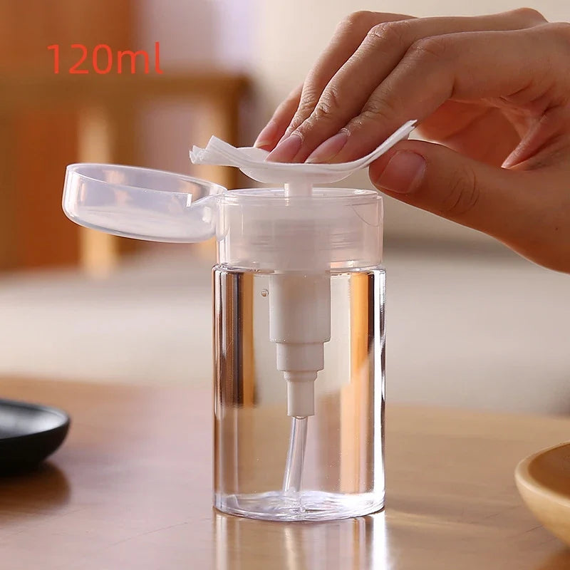 120/150/200ml Refillable Nail Pump Bottles – Empty Dispenser for Polish Remover, Cleaner & Manicure Tools