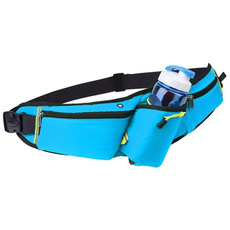 Unisex Waterproof Sports Waist Pack – Hip Bag for Running, Climbing, Motorcycle with Water Bottle & Phone Holder
