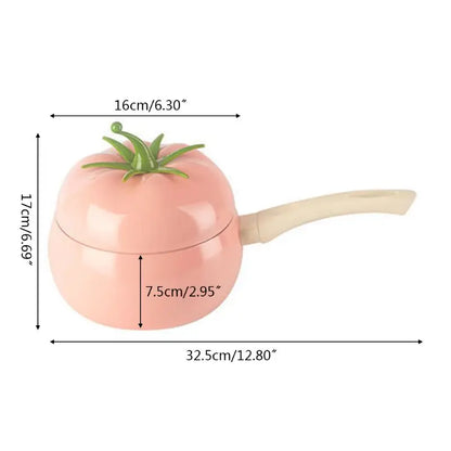Tomato-Shaped Nonstick Frying Pan – Aluminum Saucepan for Induction & Home Kitchen Cooking
