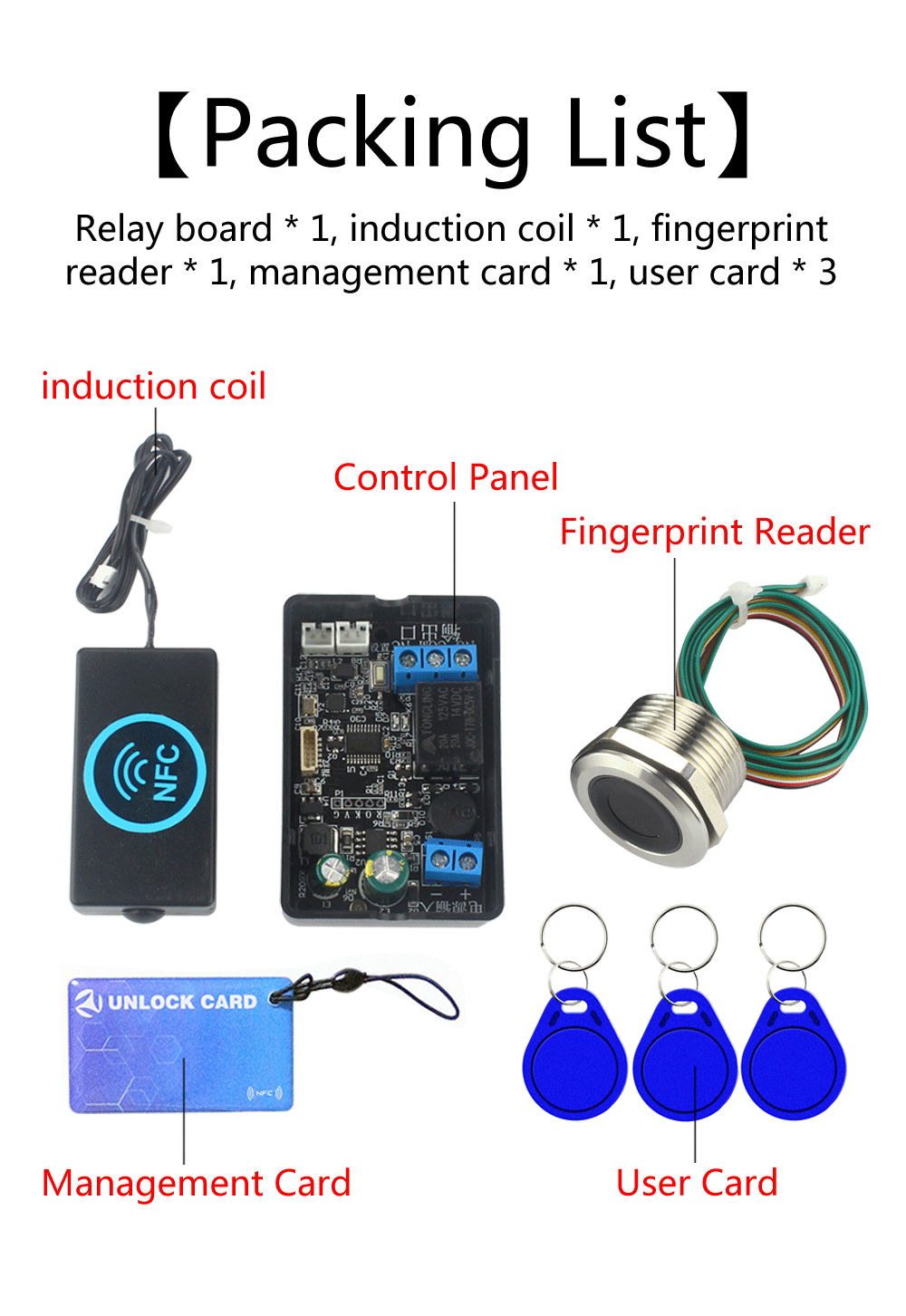 Mobile Phone NFC Fingerprint Relay Control Module – DC10V-120V IC Card Access Controller for Locomotive Car Unlock