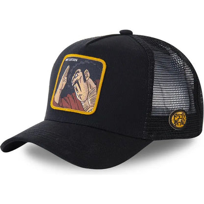 Dragon Ball Son Goku Embroidered Cap - Adjustable Hip Hop Trucker Mesh Sun Visor Hat for Men & Travel