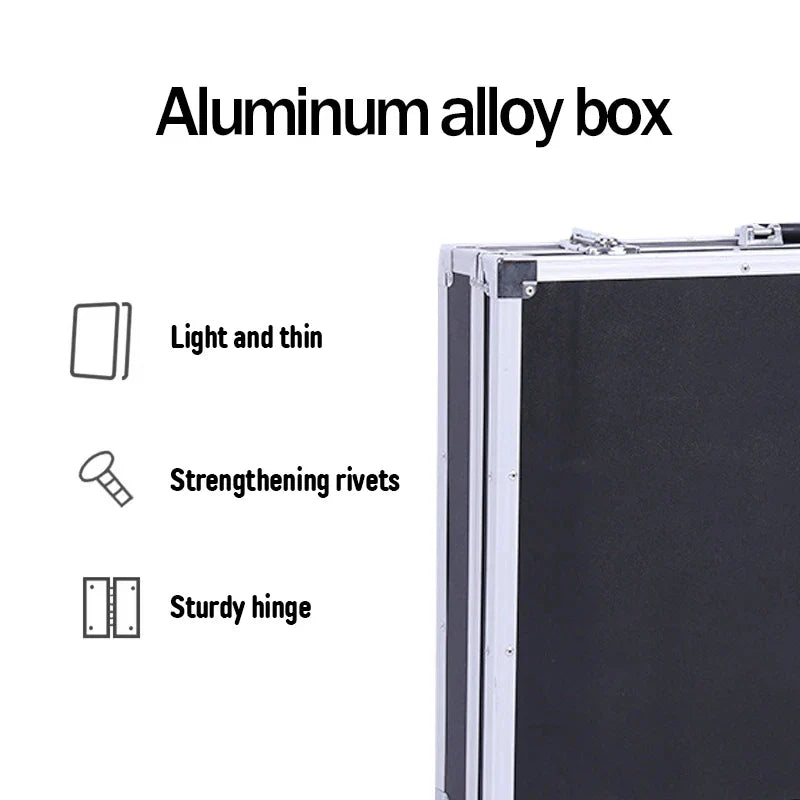 Aluminum Tool Box — Portable Storage Case with Sponge Lining, Handheld Impact-Resistant Toolbox 30x17x8cm