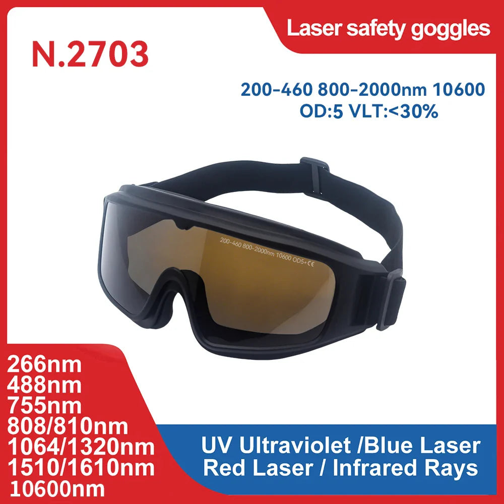 190-2000nm Laser Safety Glasses — Certified Diode Laser Protective Goggles