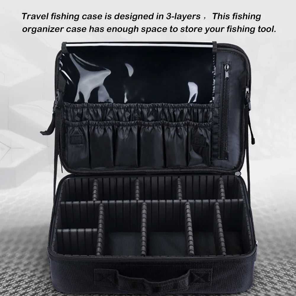 Large Fishing Tackle Bag — Waterproof Oxford Multi-Layer Reel & Lure Storage Case, Multi-Function Fishing Organizer