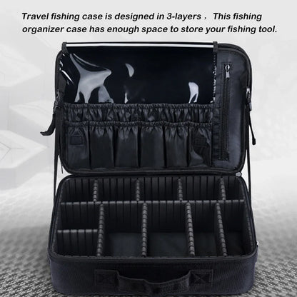 Large Fishing Tackle Bag — Waterproof Oxford Multi-Layer Reel & Lure Storage Case, Multi-Function Fishing Organizer