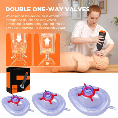 Anti-Choking Rescue Device with 3 Masks – Automatic First Aid CPR Sucker for Adults & Kids, Home Emergency Tool