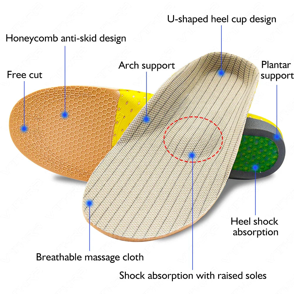 Krolik Orthotic Gel Insoles – Cushion Insert with Arch Support, Foot Pain-Relieving Insoles for Sneaker & Flat Feet, for Men & Women