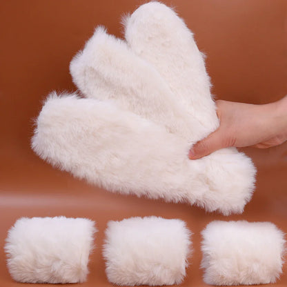 Unisex Sheepskin Wool Insoles — Natural Fur Winter Shoe Pads for Men, Women & Children
