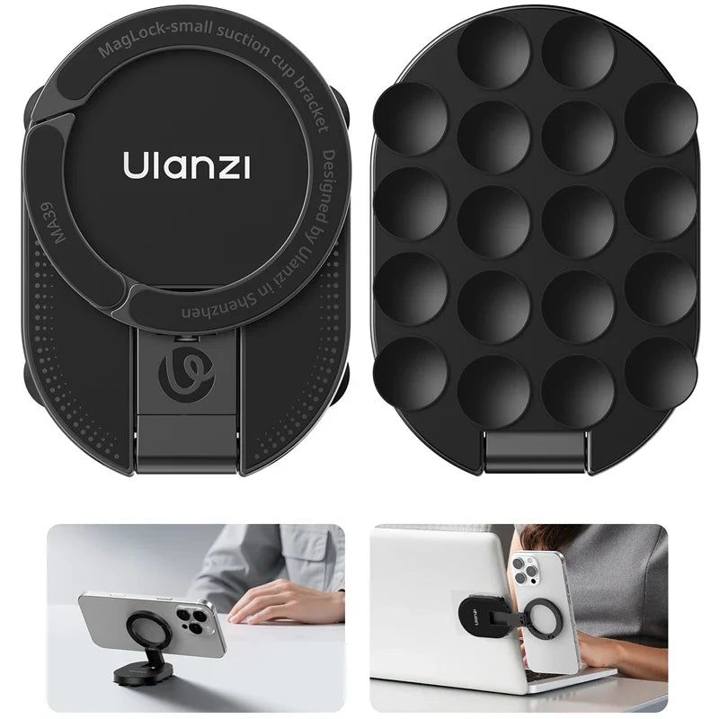 Ulanzi MA39 MagLock Suction Cup Phone Mount – Magnetic Desktop Stand for Smartphones, Glass, Windows, Mirrors & Laptops Accessories