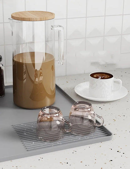 Coffee Machine Silicone Mat Tray | Drain Pad for Bar, Fruits, Vegetables, & Coffee Powder | Dining Table Insulation Protection