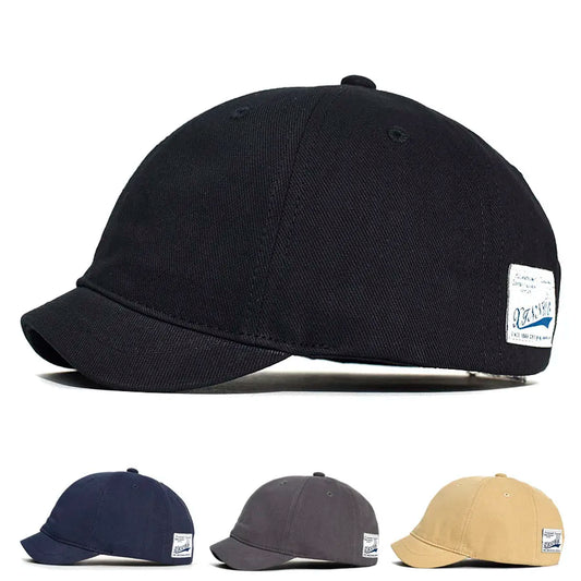 Men's & Women's Short Brim Cotton Baseball Cap – Vintage Casual Dad Hat, Adjustable Trucker Style with Nylon Fastener Tape