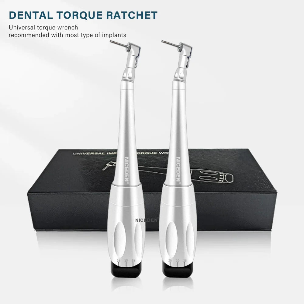 NICEDEN Dental Implant Torque Wrench - Universal Handpiece with 16 Screws & Latch Head Repair Tool
