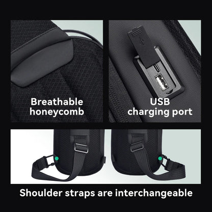 MarkRyden Ratio Arc Mini — Hard-Shell Waterproof Daily Crossbody Bag with USB Charging Port