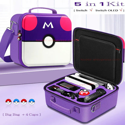 Cute Carrying Case for Nintendo Switch — Hard Shell Storage & Shoulder Bag for Switch OLED Console & Accessories