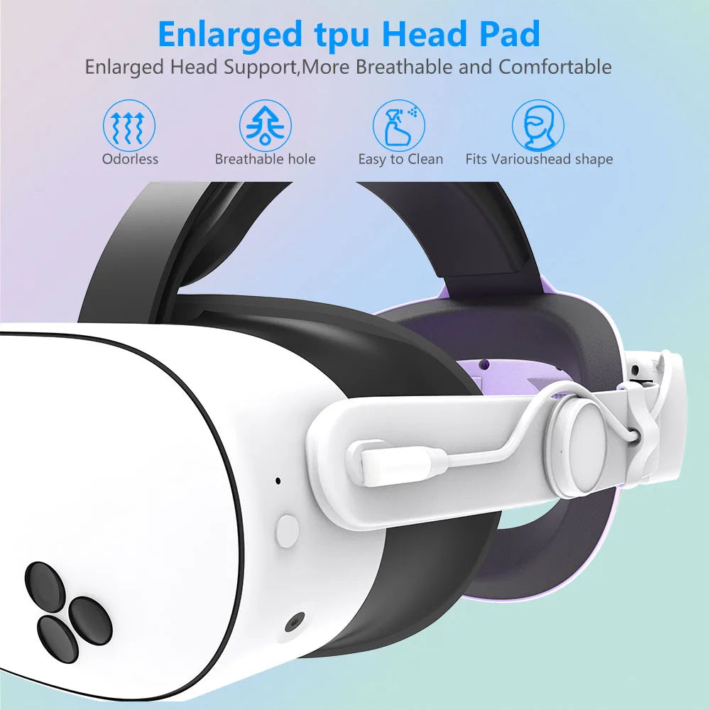 12000mAh RGB Elite Halo Head Strap with Battery for Meta Quest 3S – 25W Fast Charging VR Accessory