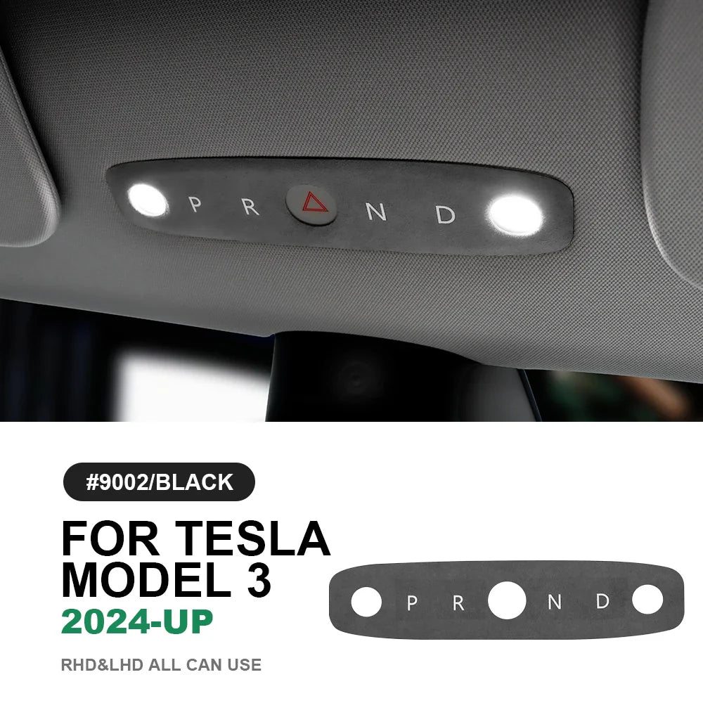 KUNGKIC Italian Top Suede Reading Light Frame Trim Stickers for Tesla Model 3 Highland 2024+ – Car Interior Decor Accessories