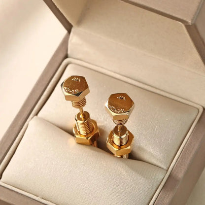 Fashion Screw Stud Earrings - Personalized Birthday Gift for Couples & Lovers