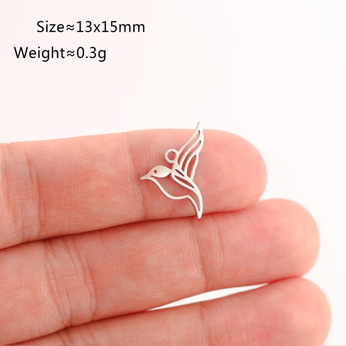 5PCS Animal Claw Charms Set – Stainless Steel Cat, Elephant, Hummingbird & Yoga DIY Pendants for Necklaces & Earrings