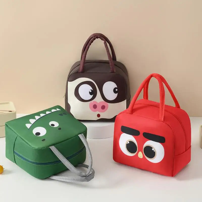 Cartoon Insulated Lunch Bag – Oxford Cloth Bento Box Carrier, Handheld Fresh-Keeping Ice Bag for Camping and Meals