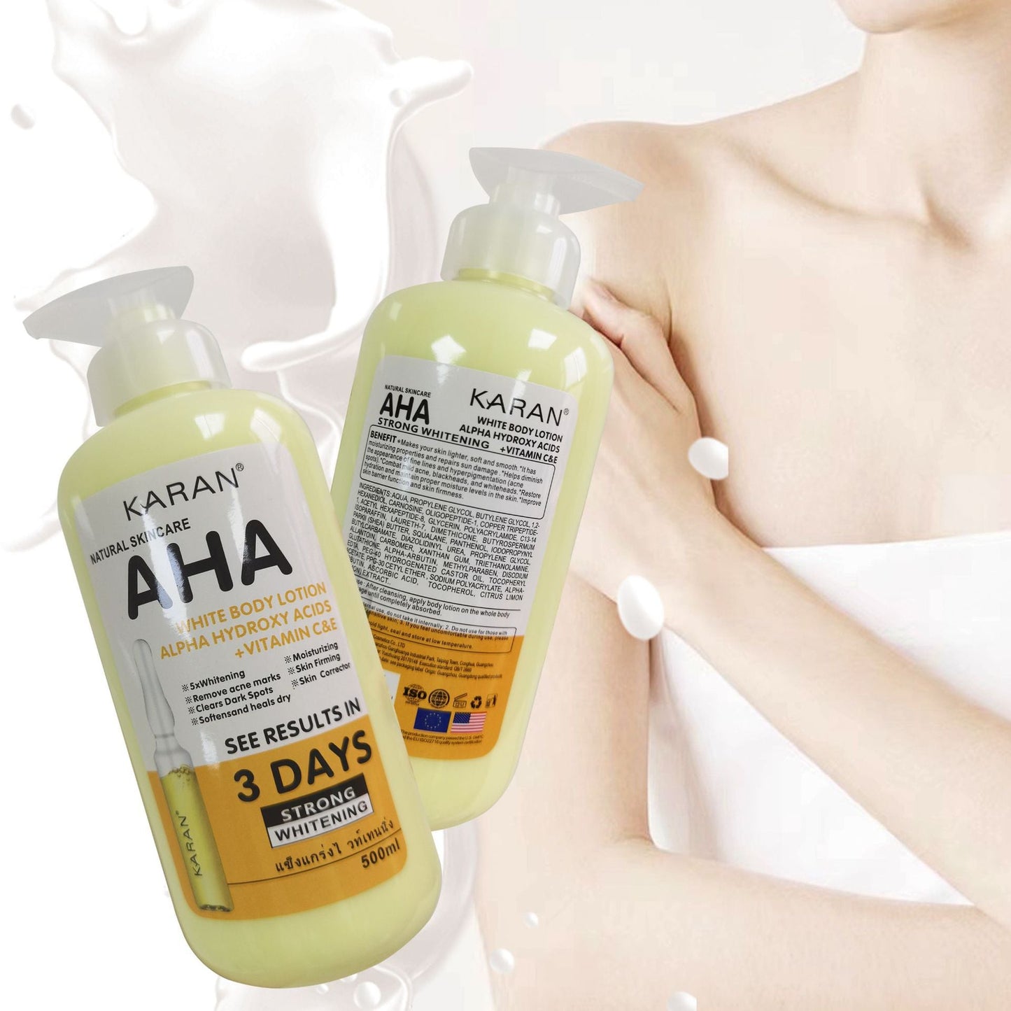500ml Whitening Body Cream – Moisturizing & Lightening Lotion with Vitamin C&E for Smooth, Even Skin