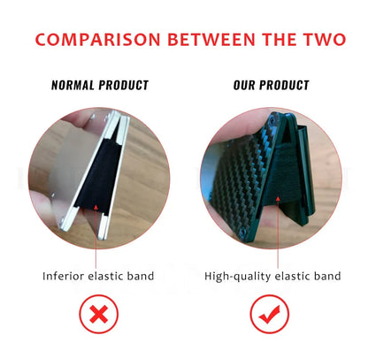 RFID Carbon Fiber Metal Wallet for Men – Slim Minimalist Card Holder, Thin Small Money Clip Purse