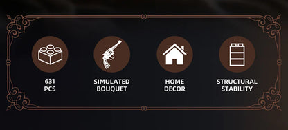 Technical Mechanical Rose Revolver Building Blocks – Military Gun MOC Toy for Kids