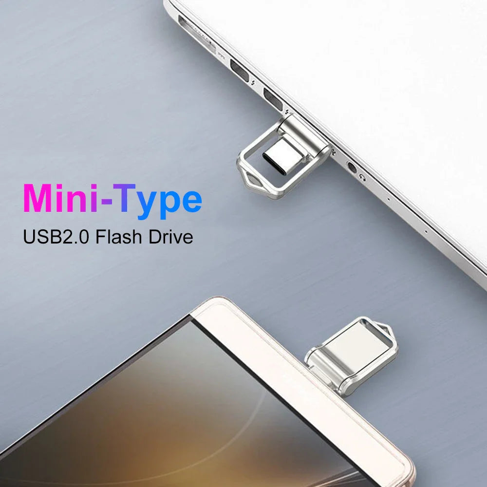 OTG Type-C Pen Drive – Mini Metal USB Memory Stick 32GB to 128GB for Smartphones & Huawei
