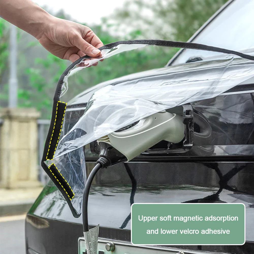 Electric Vehicle Charger Port Cover – Rainproof and Dustproof Outdoor Protection for Tesla Model 3/Y Sedan SUV Car Accessories
