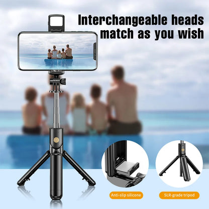Wireless Selfie Stick & Tripod Stand with Light – Bluetooth Remote for iPhone, Mobile & TikTok Live