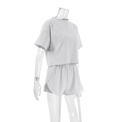 Women's Stripe 2-Piece Pajamas Set – Short Sleeve Top & Shorts Casual Sleepwear