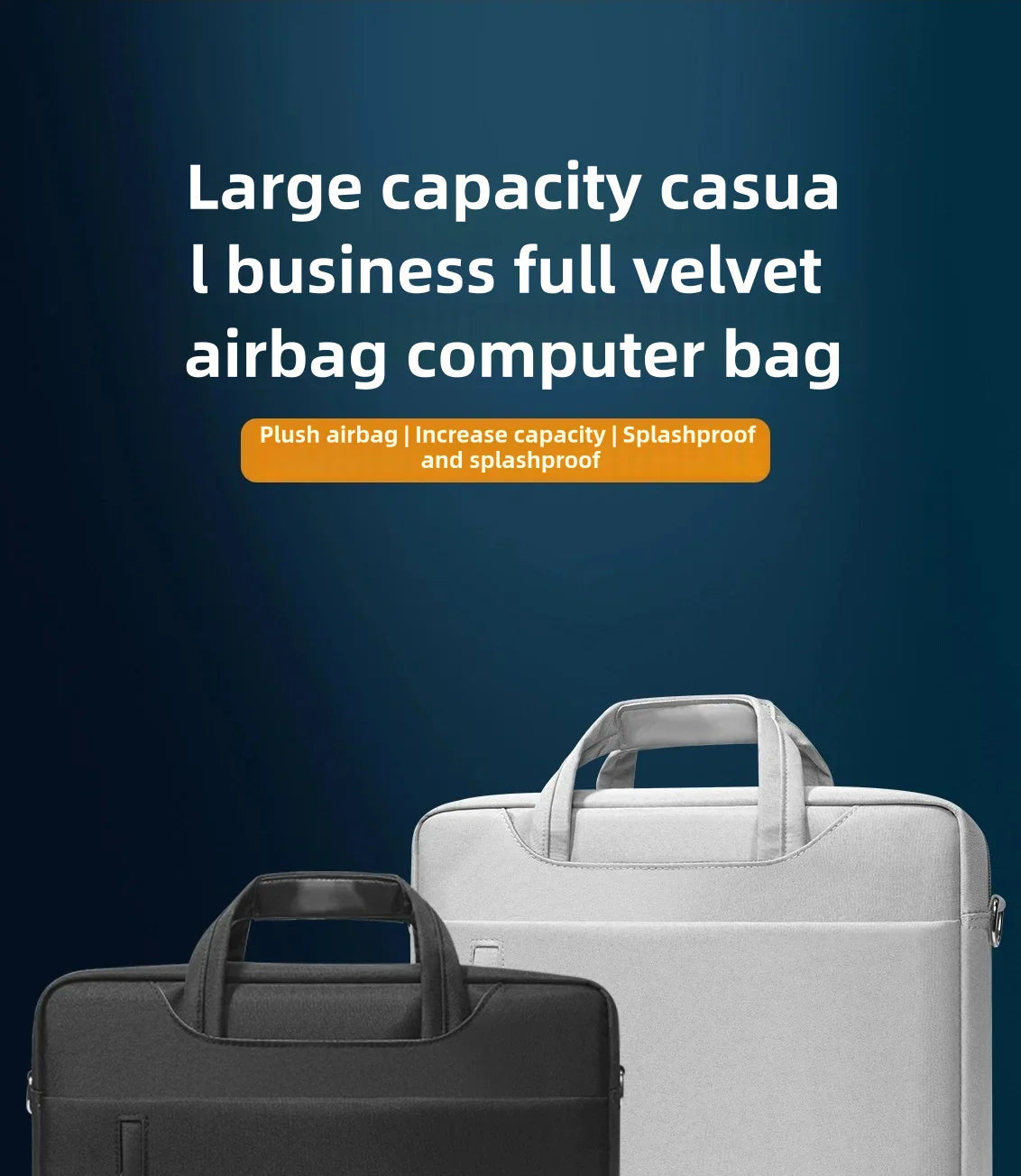 Business Laptop Bag Case - Shoulder Tote Briefcase for 13, 15, 17 Inch MacBook, HP, Huawei, Asus, Dell - Handbag Style