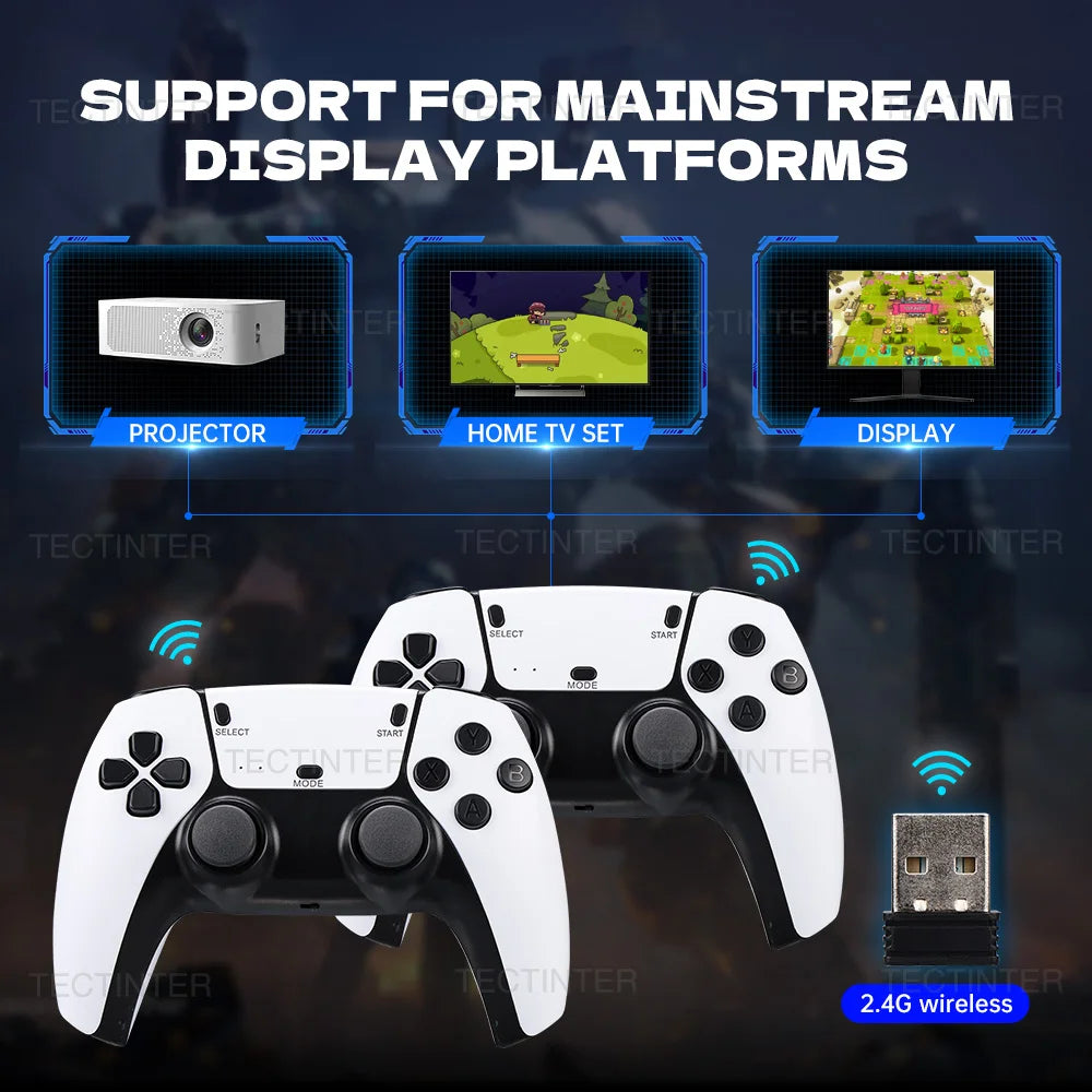 M15 4K Mini Game Stick Console – Retro Handheld with 20,000 Games, HD Video, and 2.4G Dual Wireless Controllers