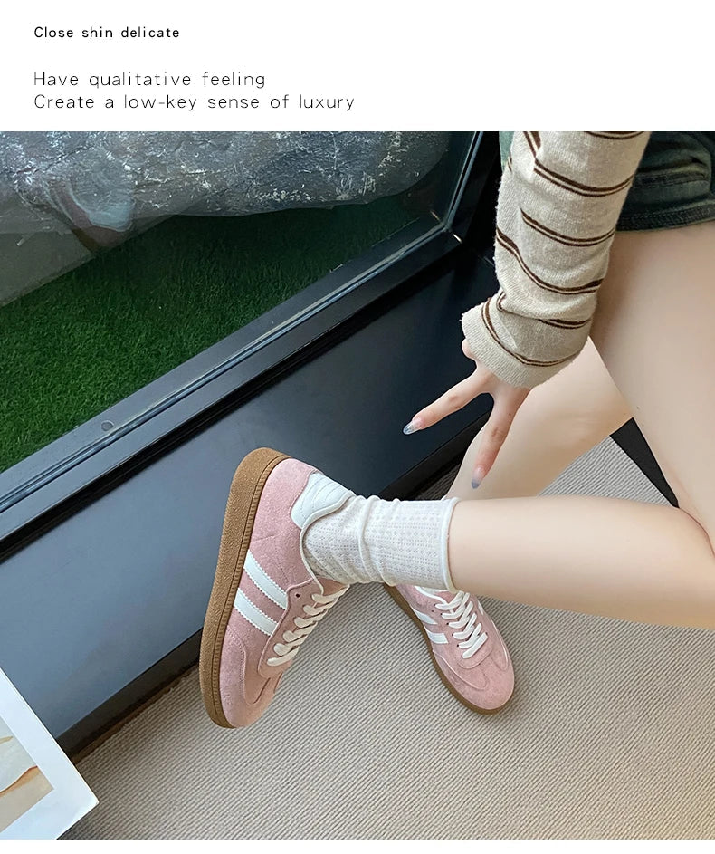 Women’s Casual Lace-Up Shoes | Lightweight Anti-Slip Flat Sneakers for Outdoor Walking