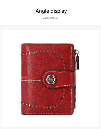 Fashionable Women’s Retro Short Wallet – PU Leather Multifunctional Handbag with Large Capacity, Multi-Card Slot & Coin Pocket