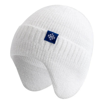 Women’s Earflap Winter Hat – Candy Color Faux Fur Knit Beanie, Kpop Style Streetwear Cap