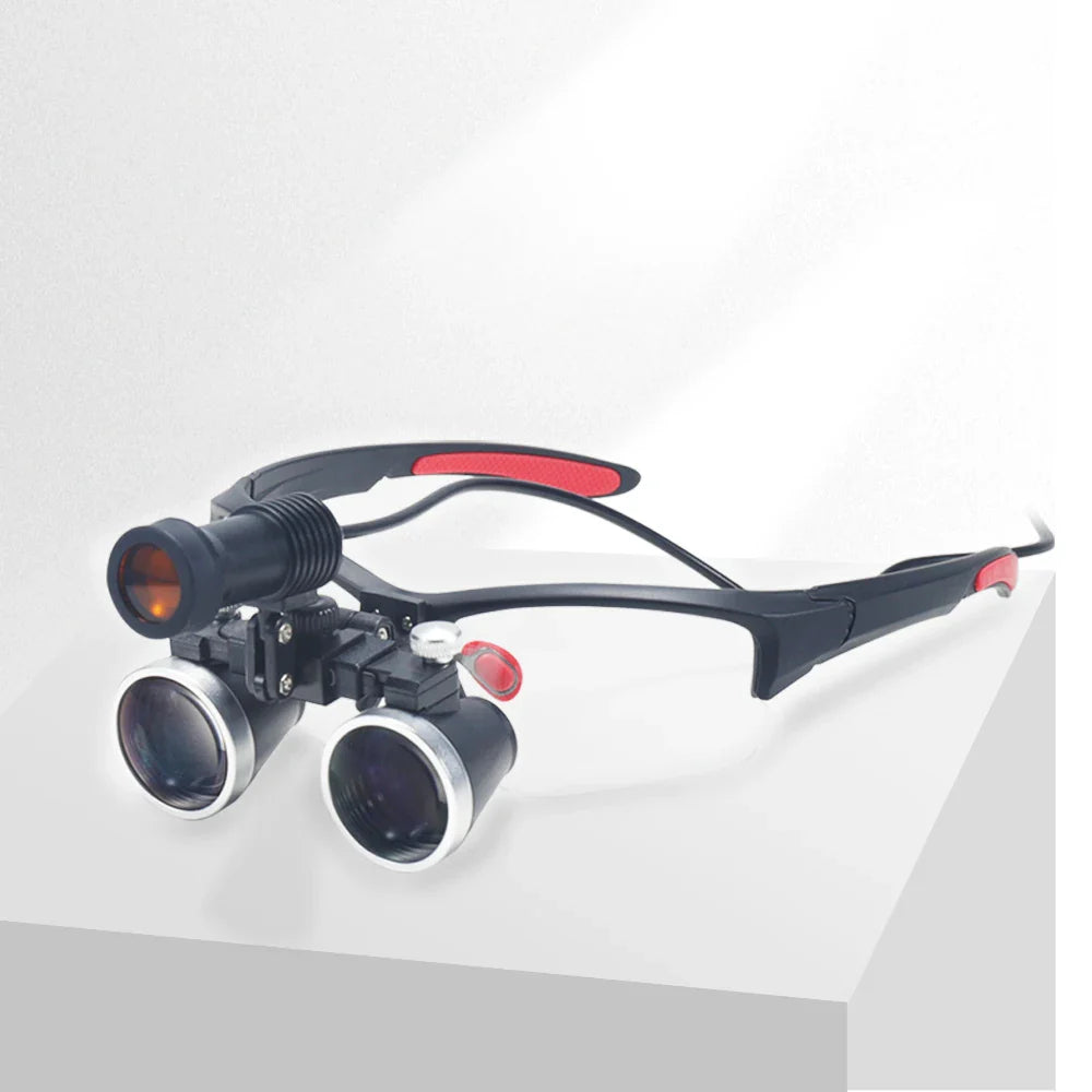 Dental Loupes 2.5X/3.5X Magnification – Binocular Magnifier with 5W Headlight & Cloth Packaging for Medical & Lab Use