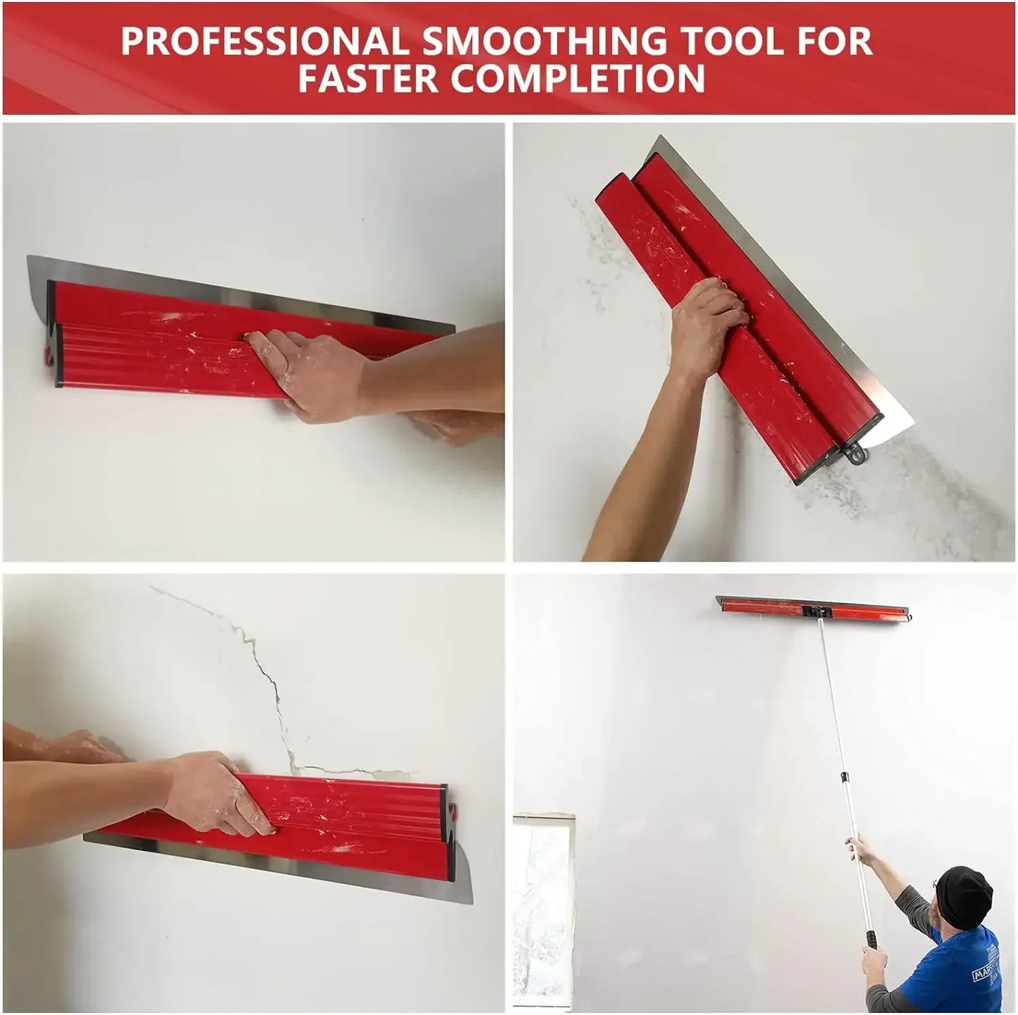 25cm/40cm Drywall Smooth Trowel Brush — Flexible Blade Spray Paint Finishing Putty Building Wall Material Tool
