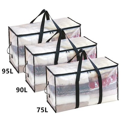 Transparent Waterproof Storage Bag – Large Capacity Quilt & Clothing Organizer for Moving, Dustproof & Moisture-Proof Storage Bag