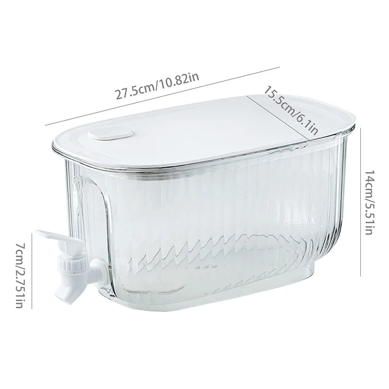 Cold Water Bottle Dispenser Jug – Plastic Tea Pot with Faucet, Juice Pitcher for Drinks, Ideal for Fridge and Drinkware