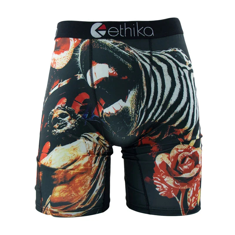 ETHIKA Men’s Boxer Briefs – Sexy Breathable Underwear Trunks, Quick-Dry Swim Underpants, Plus Size S–3XL Comfortable Fit Underwear for Men