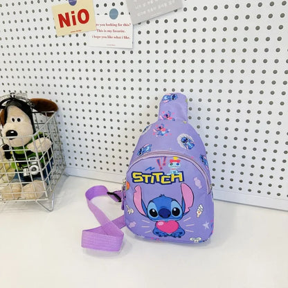 Stitch & Angel Sling Chest Bag – Cartoon Anime Crossbody Shoulder Bag with Coin Purse for Daily Travel